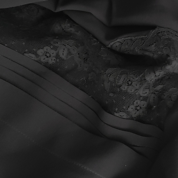 Moschino Couture lace pintuck sheer black shaped button down blouse 8 - Picture 3 of 10